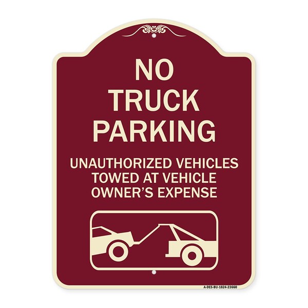 Signmission No Parking No Truck Parking Unauthorized Vehicles Towed at Vehicle Owners Expense W, BU-1824-23660 A-DES-BU-1824-23660 - main